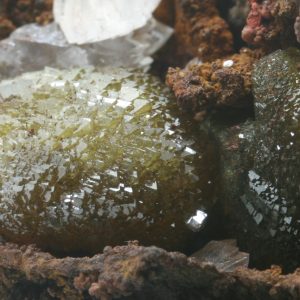 Adamite, calcite