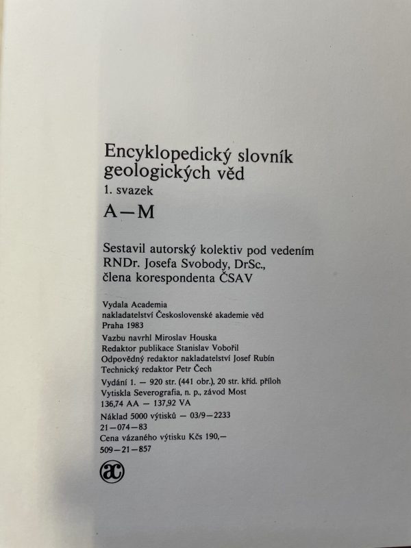 Encyklopedický slovník geologických věd : 2 díly (A-Ž) - Image 3